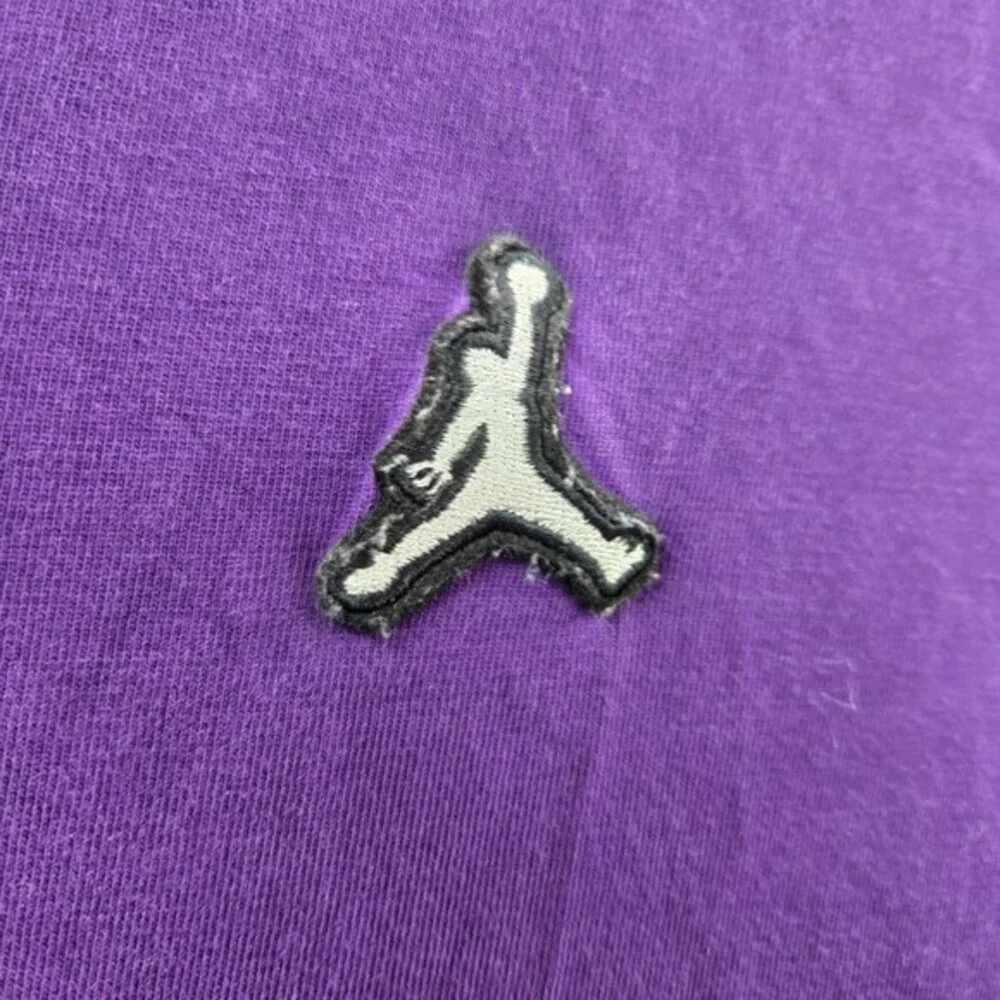 Air Jordan Men Shirt 2XL Purple Y2K Logo Jumpman Patch‎ Short Sleeve Tee